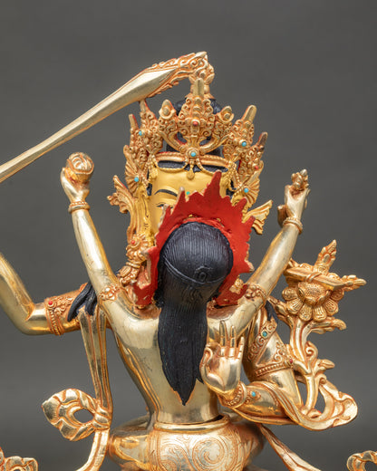 Manjushri with Consort - Handmade Sculpture for Spiritual Harmony