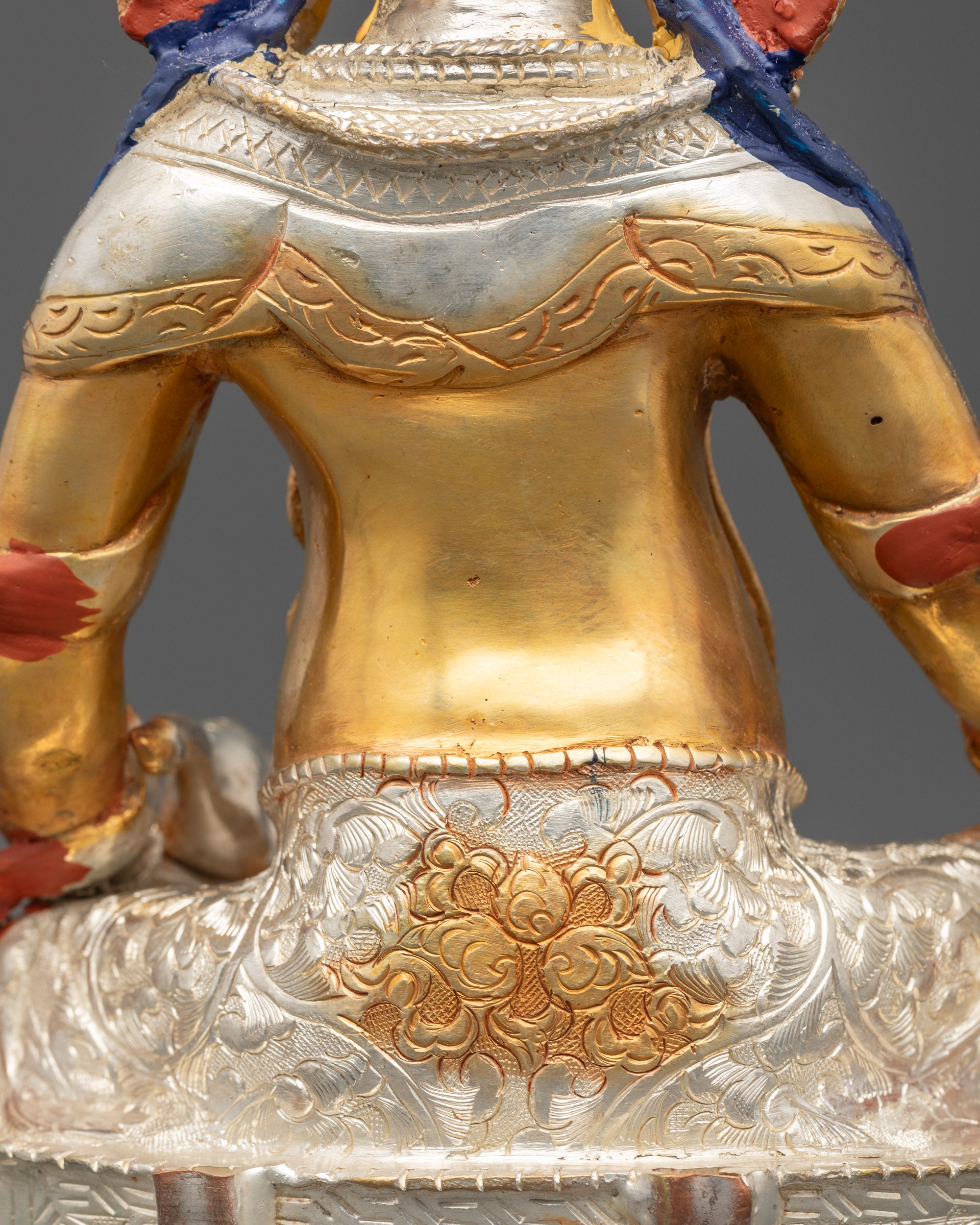 Yellow Dzambhala Statue | Traditional Himalayan Buddha of Wealth