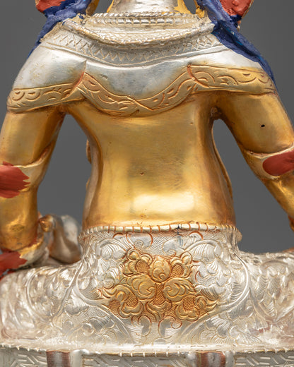 Yellow Dzambhala Statue | Traditional Himalayan Buddha of Wealth