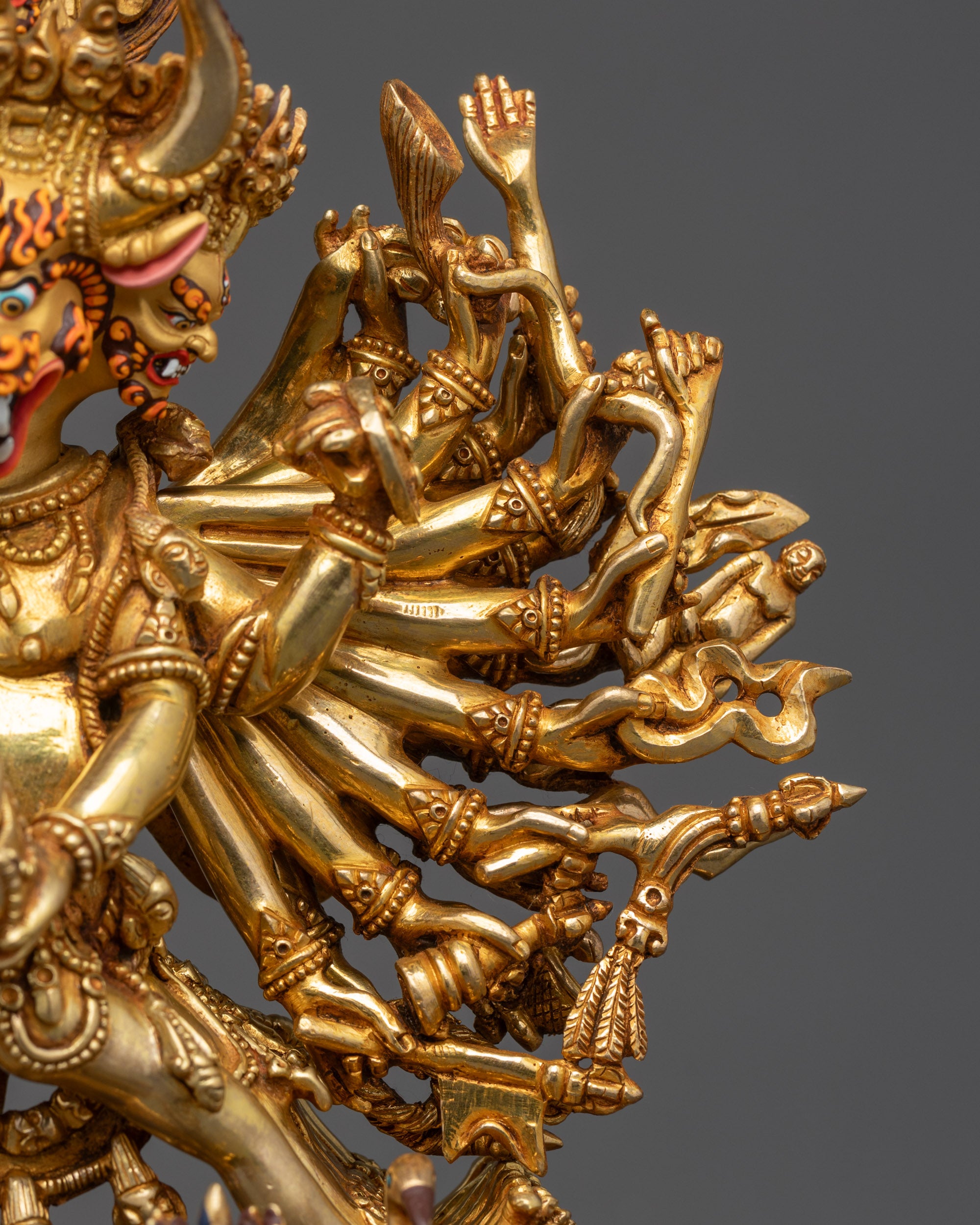Fierce Wrathful Deity Yamantaka Statue with his Yab-Yum | Buddhist Art