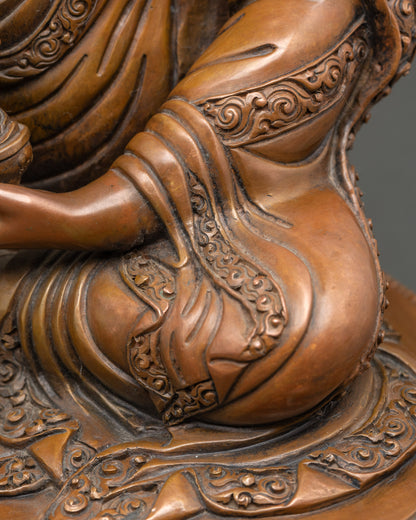 Nepalese Guru Rinpoche Sculpture- Oxidized Vajra Master