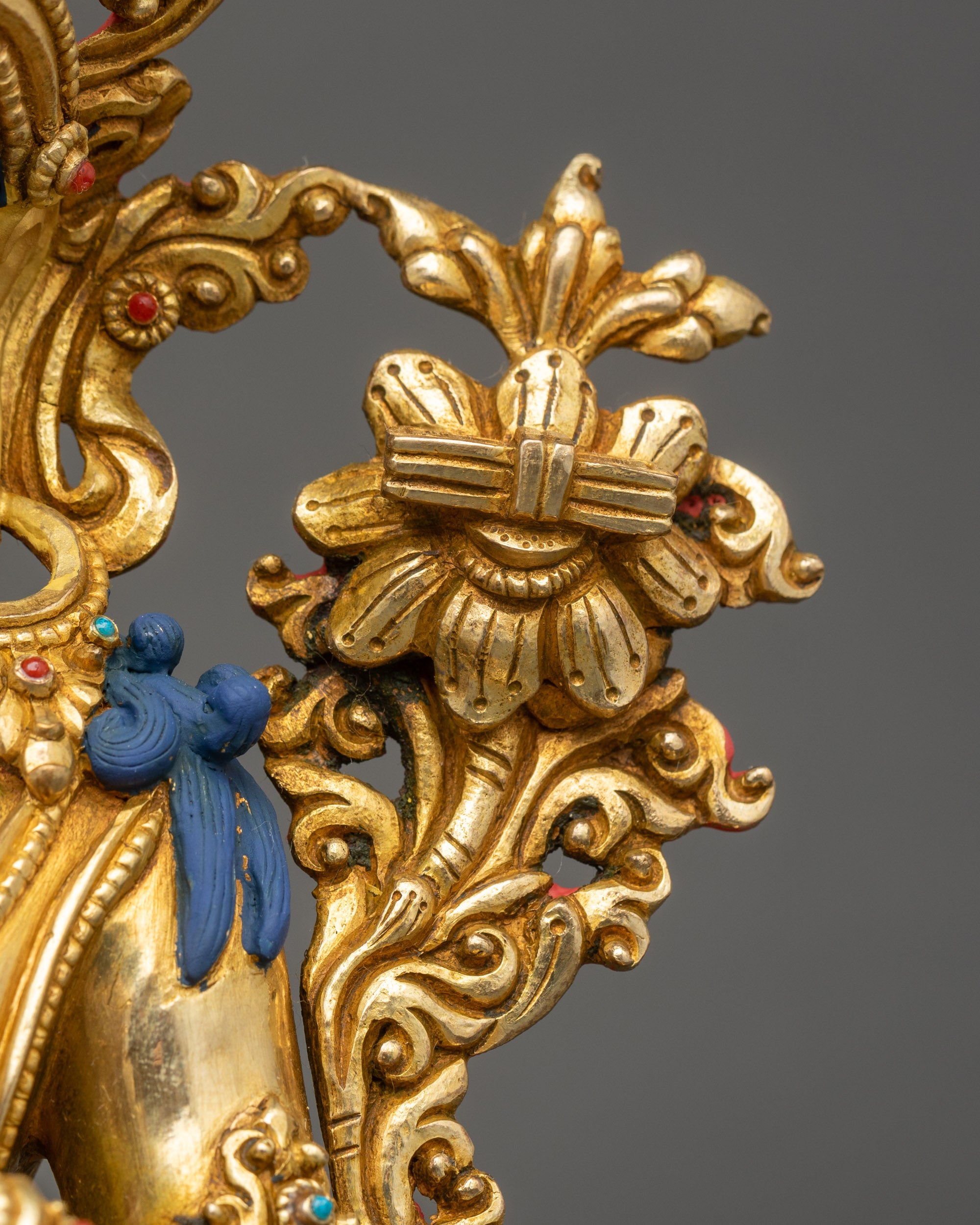 Manjushree Altar Sculpture | 24K Gold Fire-Gilded Nepalese Artwork