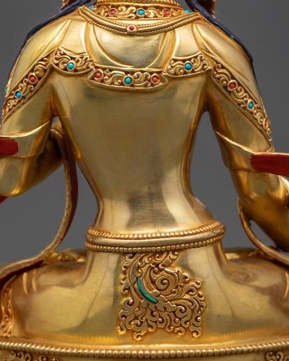 Gold Fire-Gilded Sitatapatra Dukar Statue | Buddhist Idol for Blessing