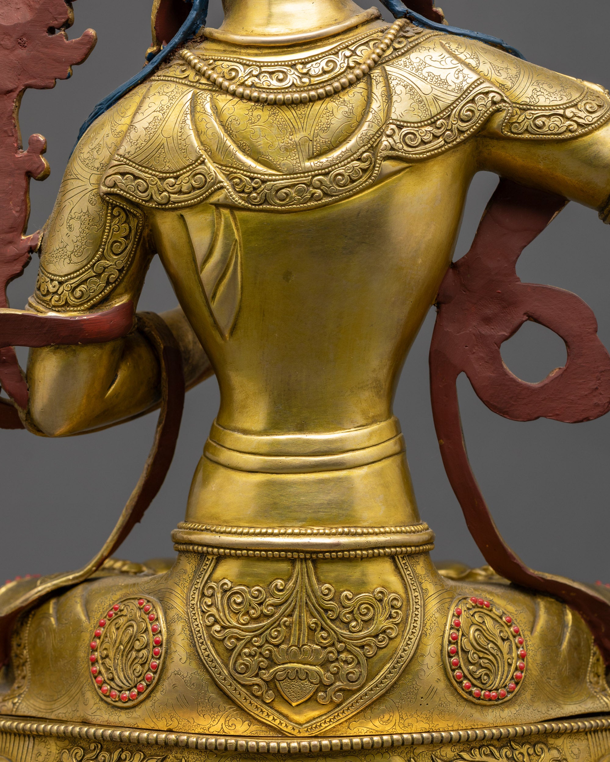 Bodhisattva of Wisdom Manjushri Statue | 24K Fire Gold-Gilded Sculpture