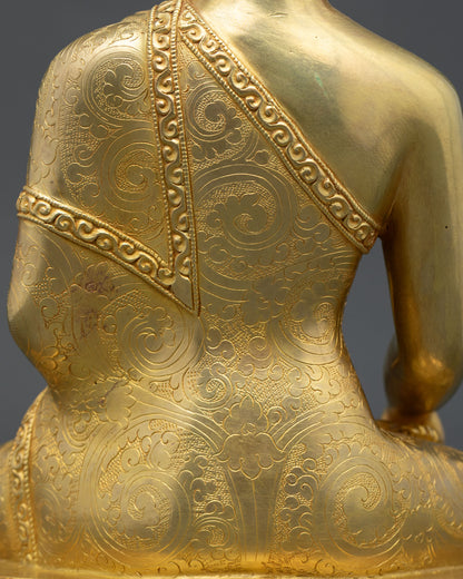Shakyamuni Buddha Statue | 24K Gold Fire-Gilded Copper Art