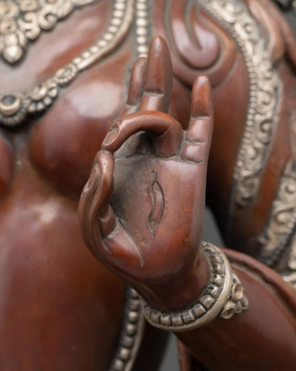 White Tara Statue – Handmade Copper Art from Nepal