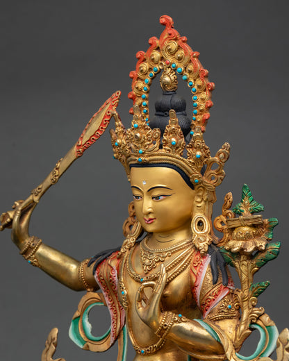 Manjushri Statue | Crafted Spiritual Idol for Meditation Space