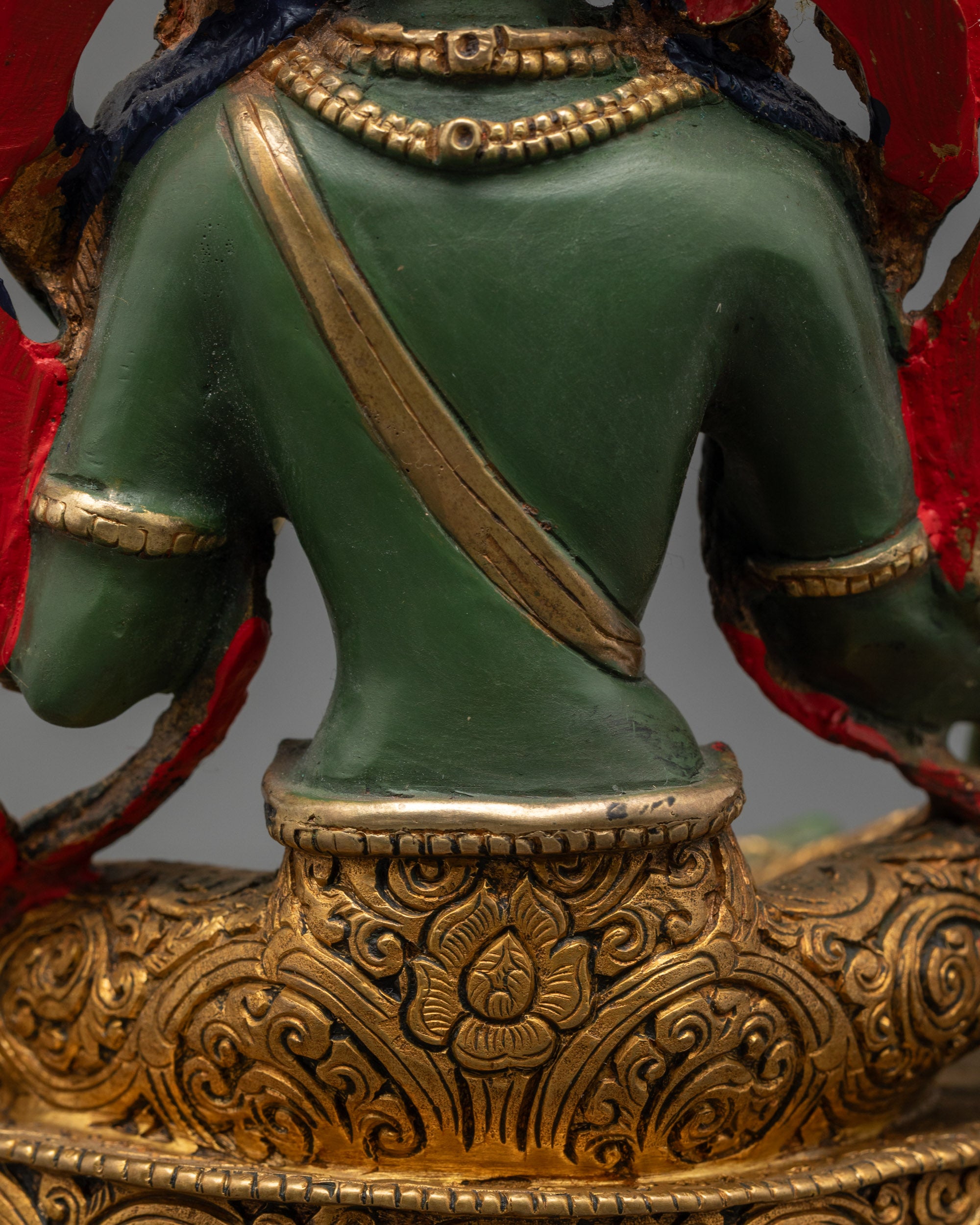 Hand-painted Green Tara Statue | Jetsun Dolma Goddess of Compassion