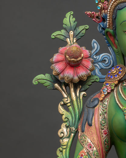 Green Tara Statue – Embodiment of Compassion & Fearlessness