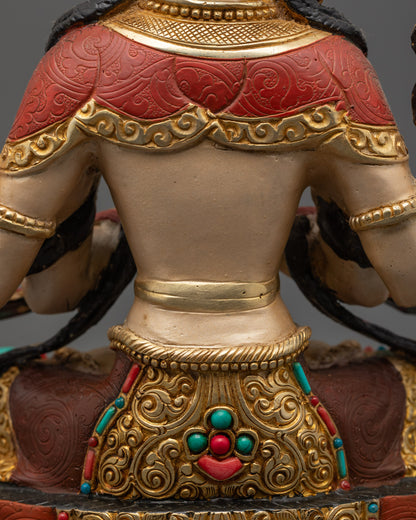 Nepalese Chenrezig Statue | Handcrafted Nepalese Buddha of Compassion