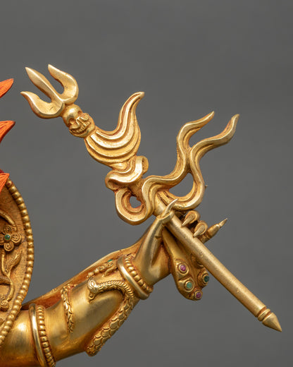 Six-Armed Mahakala Statue | Fierce Buddhist Protector Mahakala Sculpture