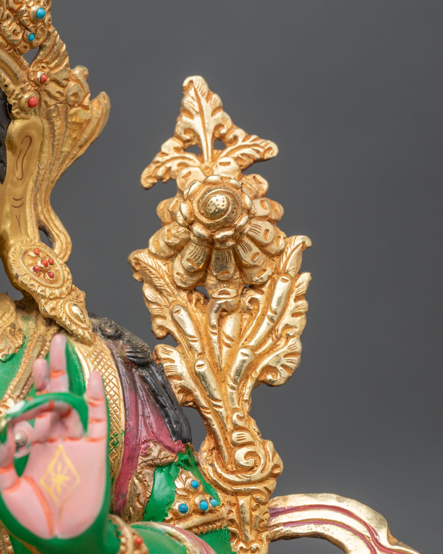 Green Tara Statue – Hand-Painted Spiritual Home Decor