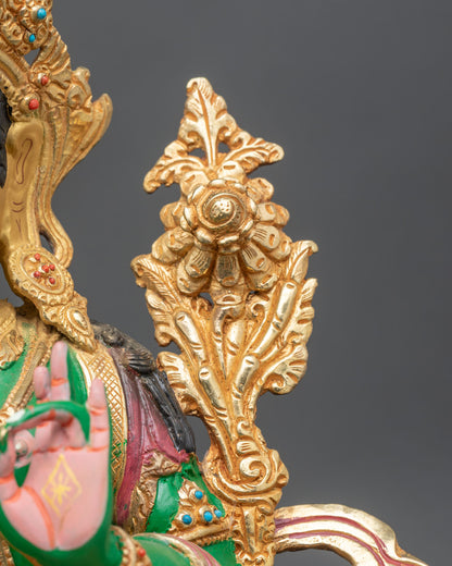 Green Tara Statue – Hand-Painted Spiritual Home Decor