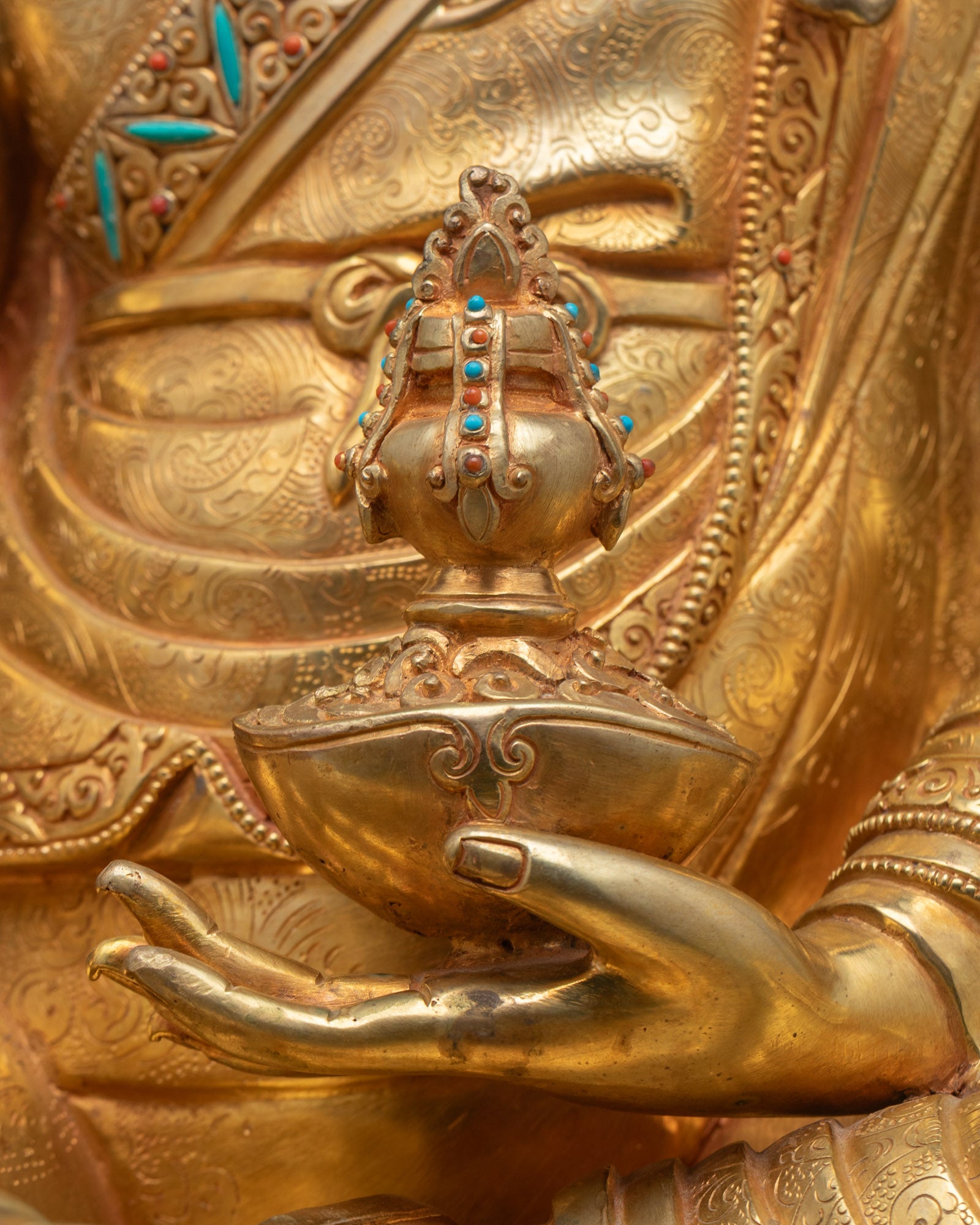 Tibetan Guru Rinpoche Statue | Large Size Buddhist Sculpture