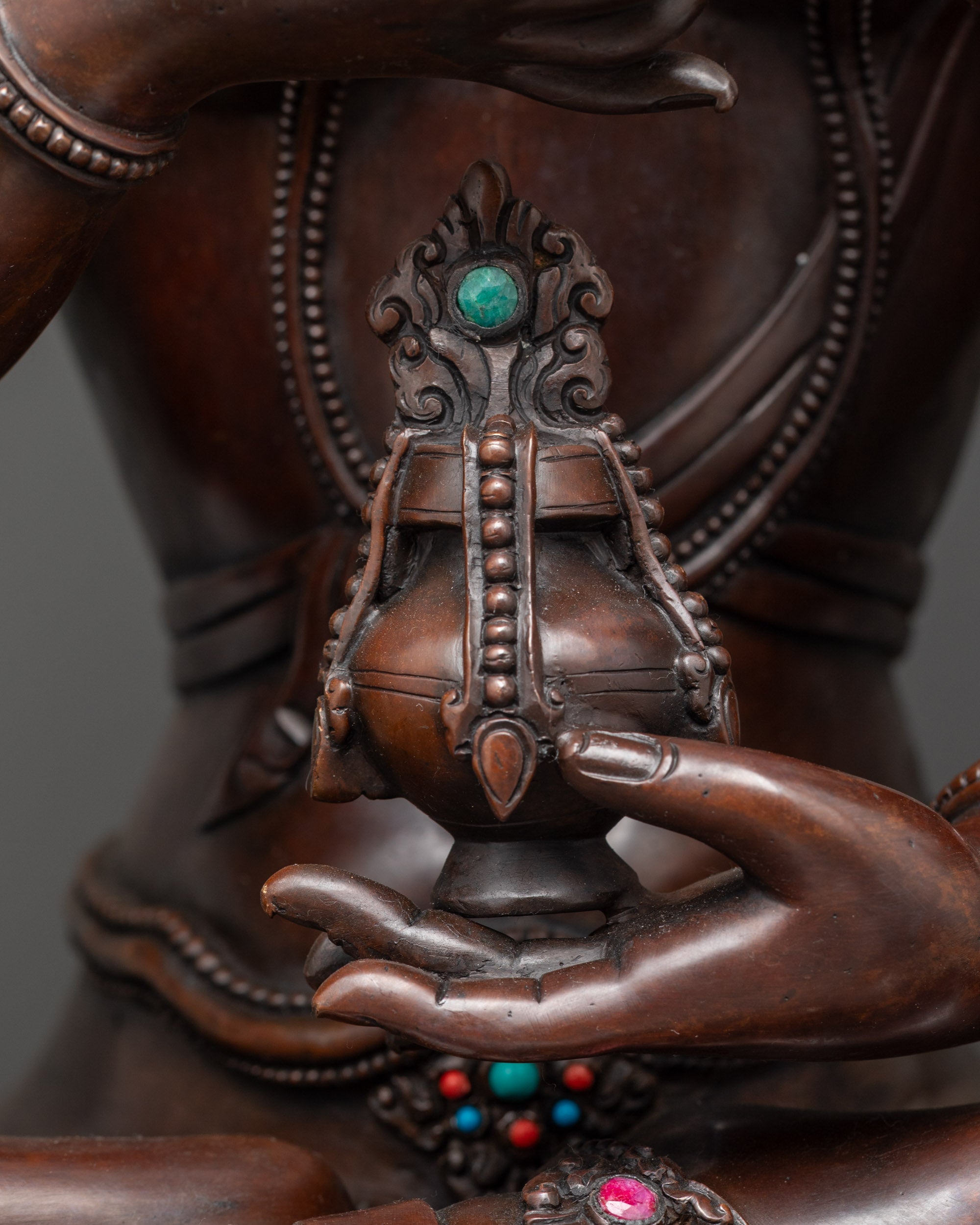 Oxidized Namgyalma (Usnisavijaya) Statue | Traditional Protector Deity