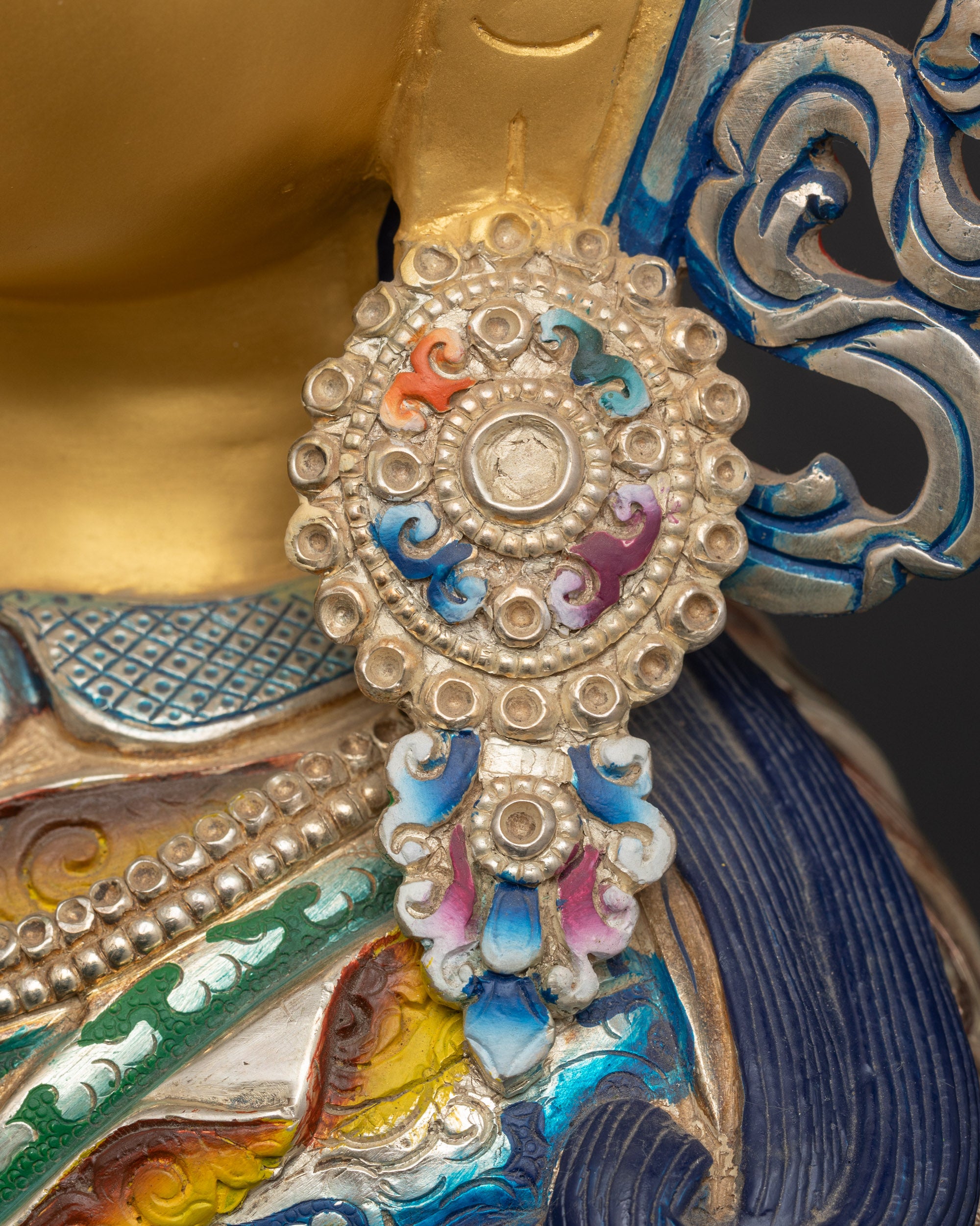 Colorful Guru Padmasambhava Statue | Hand-Painted Artwork from Nepal