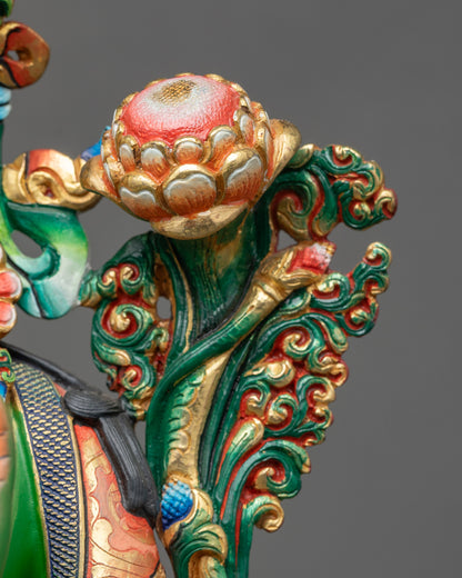 Handmade Green Tara Statue from Nepal | Lost Wax Cased Buddhist Idol