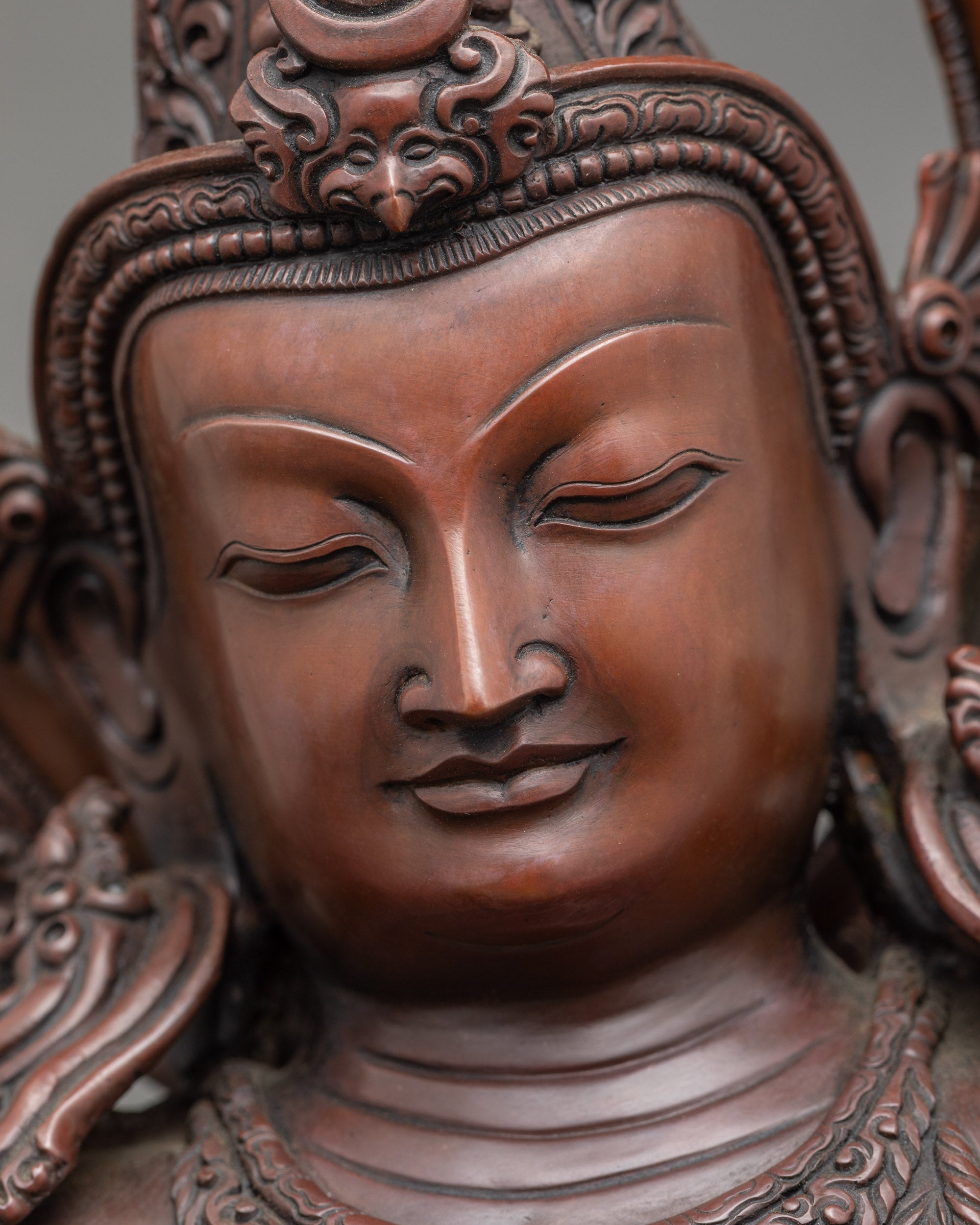 Handcrafted Two Arm Chenrezig Statue for Inner Peace