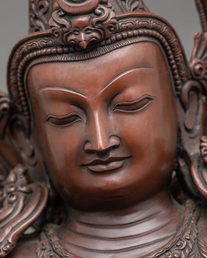 Handcrafted Two Arm Chenrezig Statue for Inner Peace