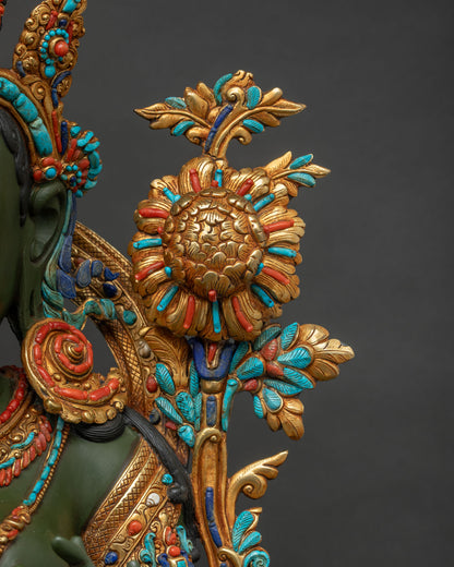 Large Green Jetsun Dolma Statue | Female Bodhisattva of Compassion