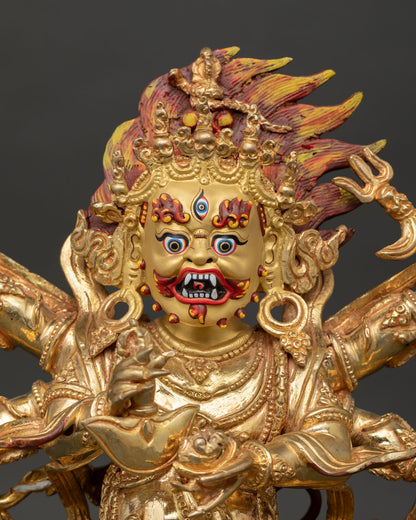 Six Armed Mahakala Copper Statue – Protection and Spiritual Growth