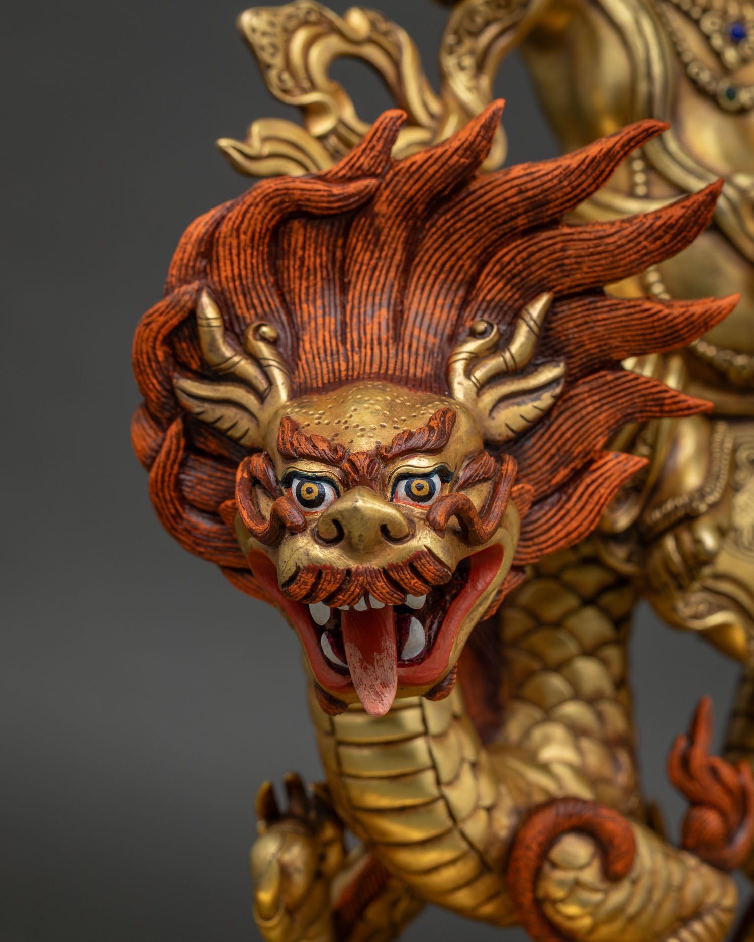 White Dzambhala Statue | Traditional Gold Fire-Gilded Buddhist Art