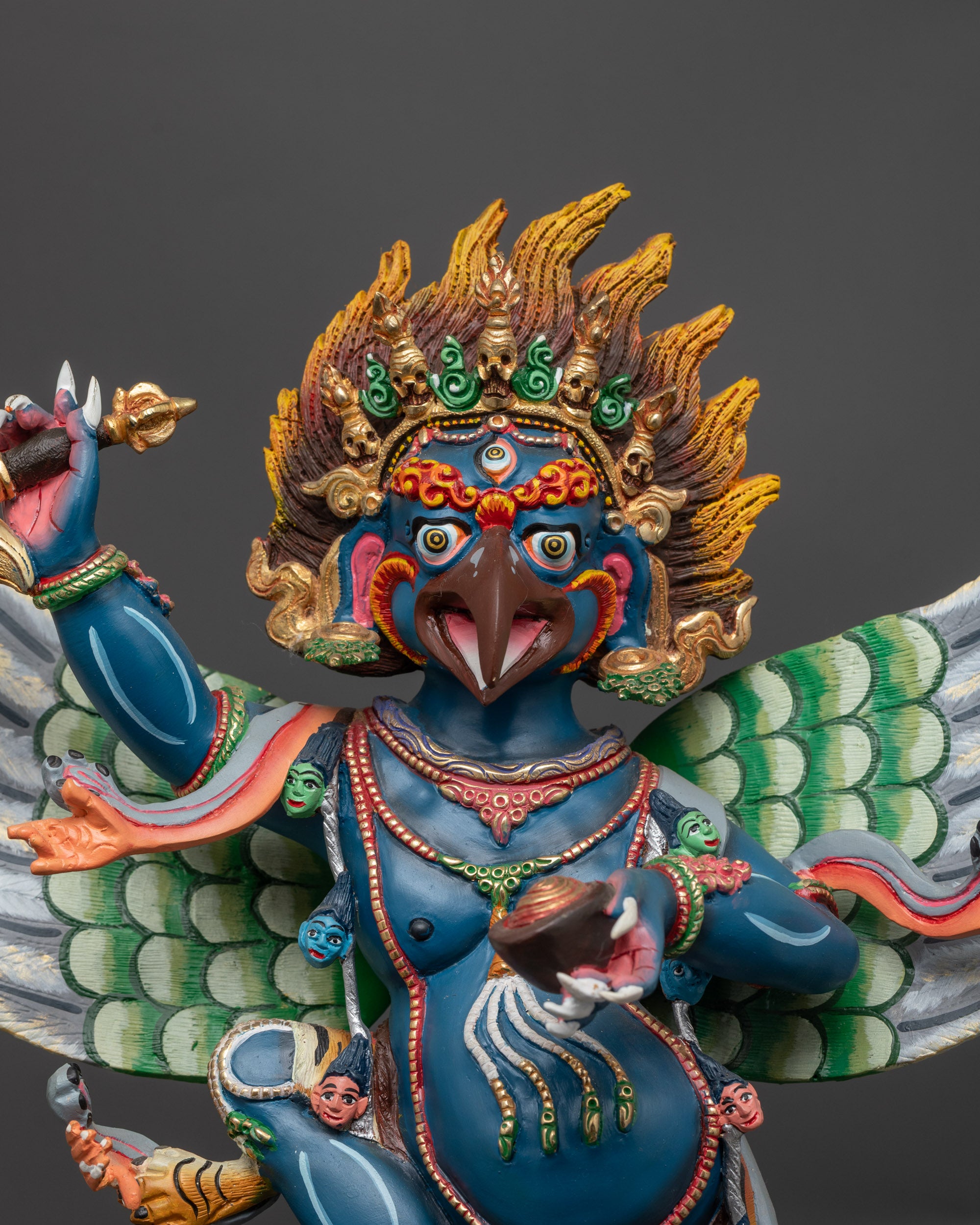 Handcrafted Garuda Statue | Powerful Mythical Bird Copper Sculpture