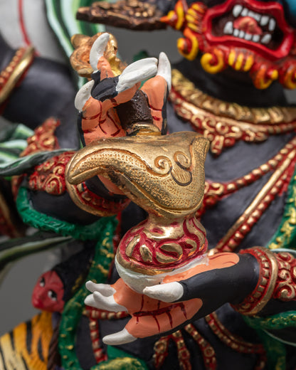 Fierce Six-Armed Mahakala Statue | Himalayan Buddhist Deity