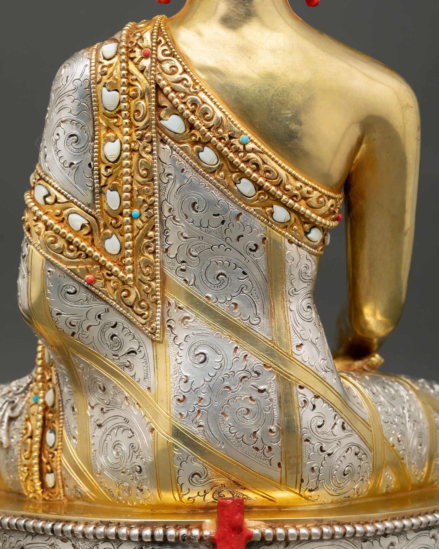 Shakyamuni Buddha Statue with Ornate Halo | Buddhist Art