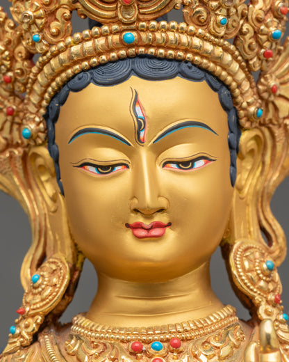 White Tara Sculpture for Meditation and Spiritual Practice