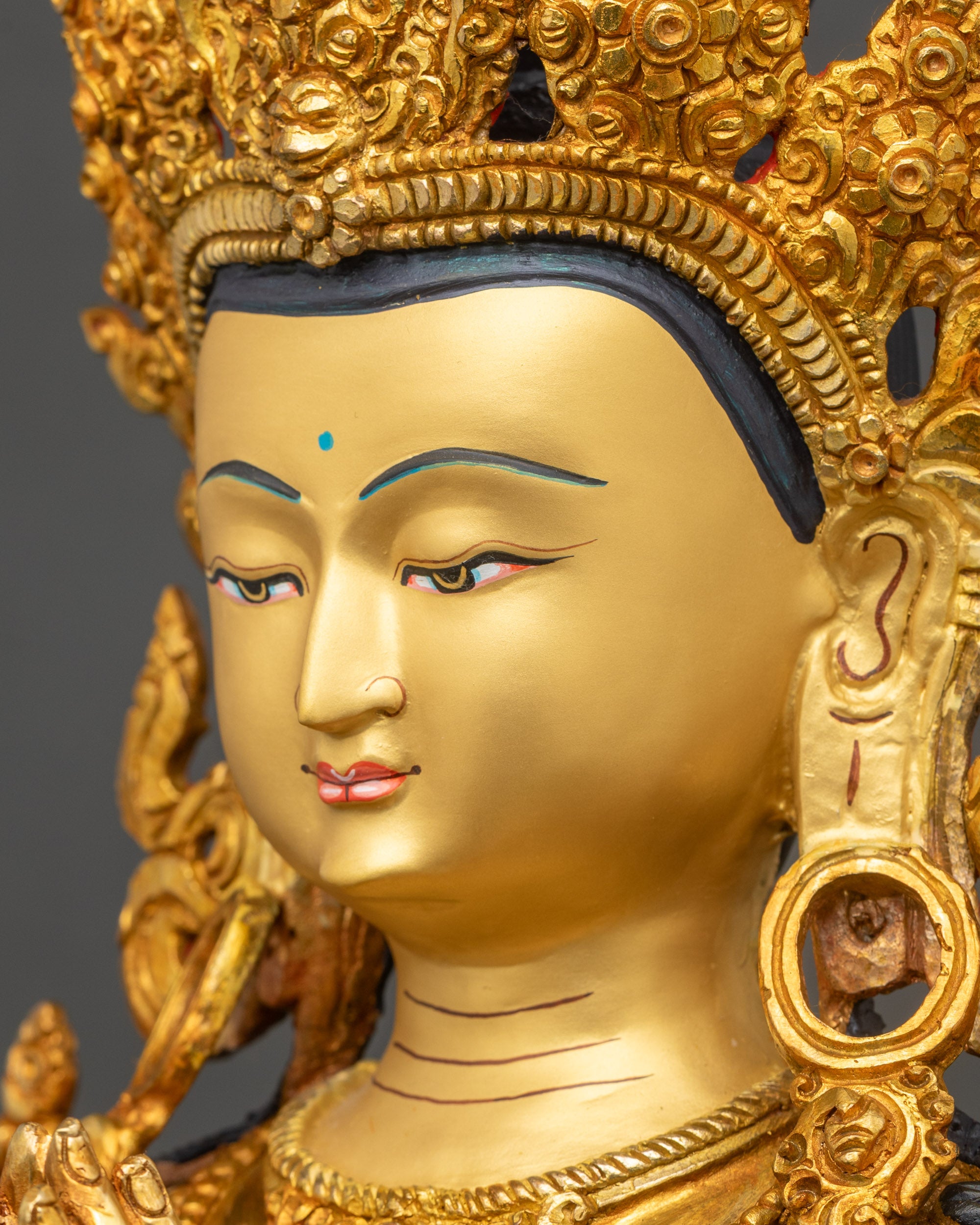 Sacred Chenrezig Statue | Four-Armed Avalokiteshvara Art from Nepal
