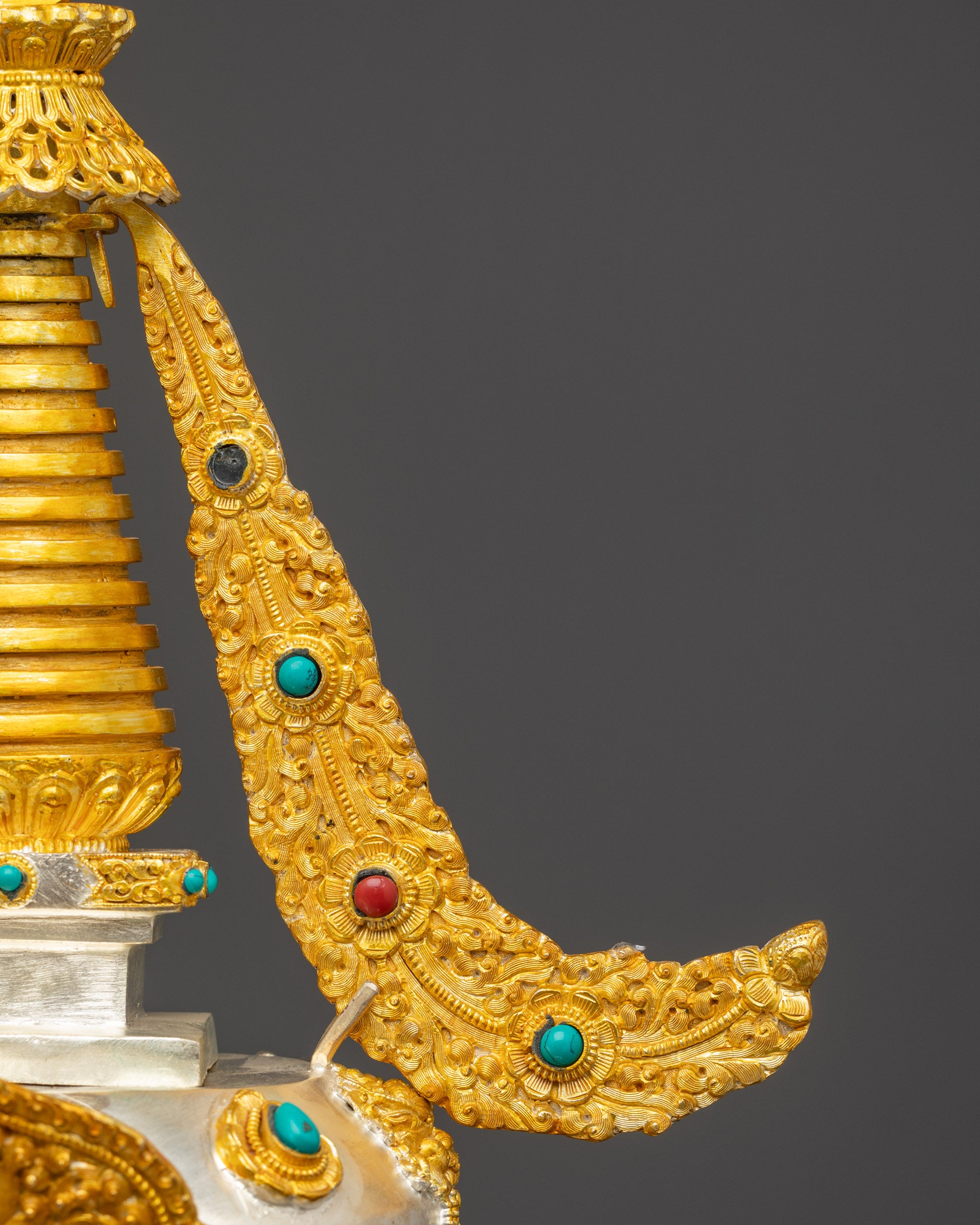 24K Gold-Plated Stupa | Sacred Buddhist Chorten Handmade in Nepal