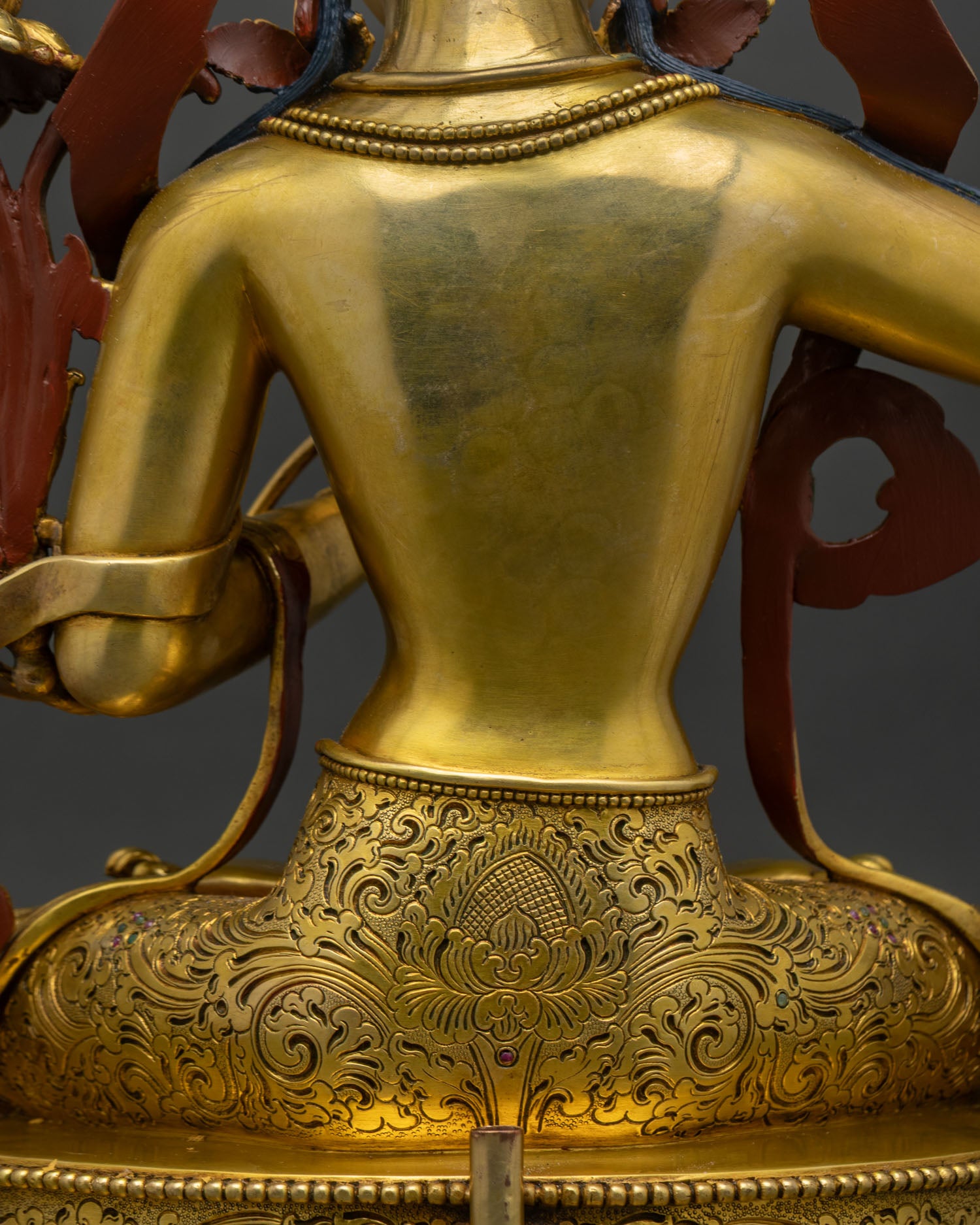 Luxury Manjushri Statue | 24K Gold Fire-Gilded Copper Sculpture