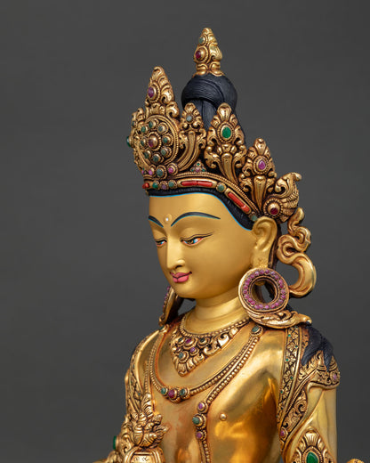 Amitayus Statue | Handmade Buddhist Copper Sculpture