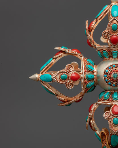 13" Enthroned Bishwo Vajra | Handcrafted Nepalese Ritual Artifact