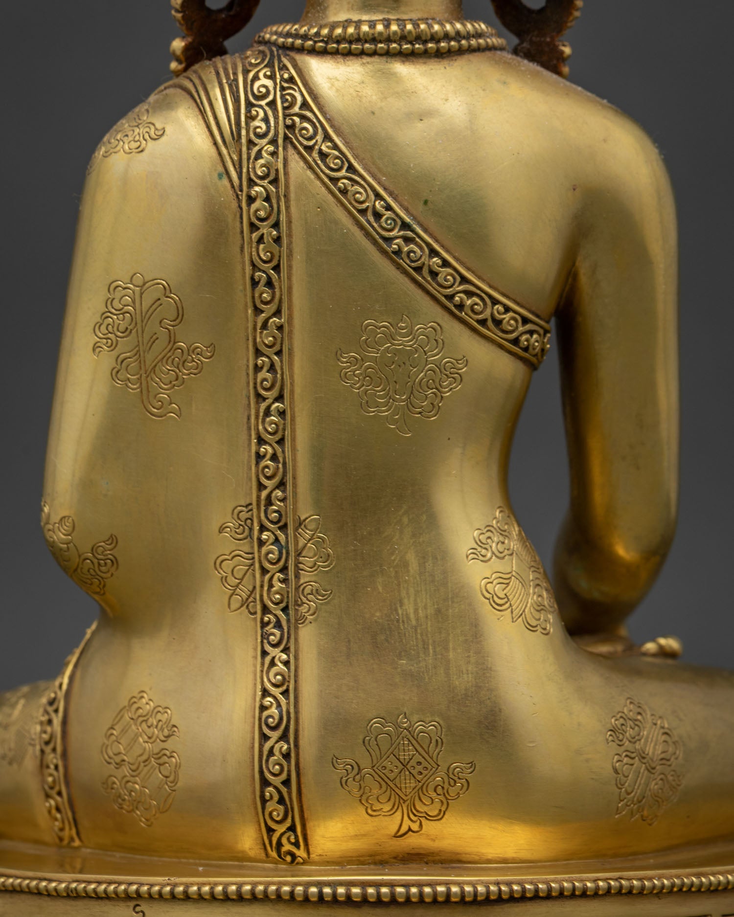 Crowned Shakyamuni Buddha Statue | Traditional Newari Craft
