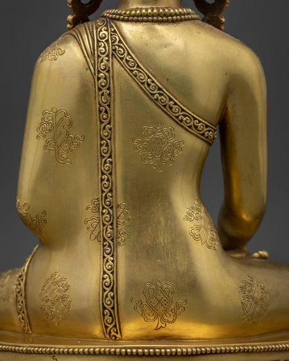 Crowned Shakyamuni Buddha Statue | Traditional Newari Craft