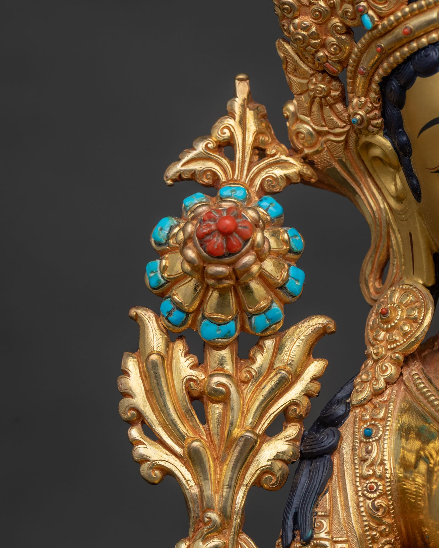 Luxurious Green Tara Statue | Tibetan Buddhist Art from Nepal