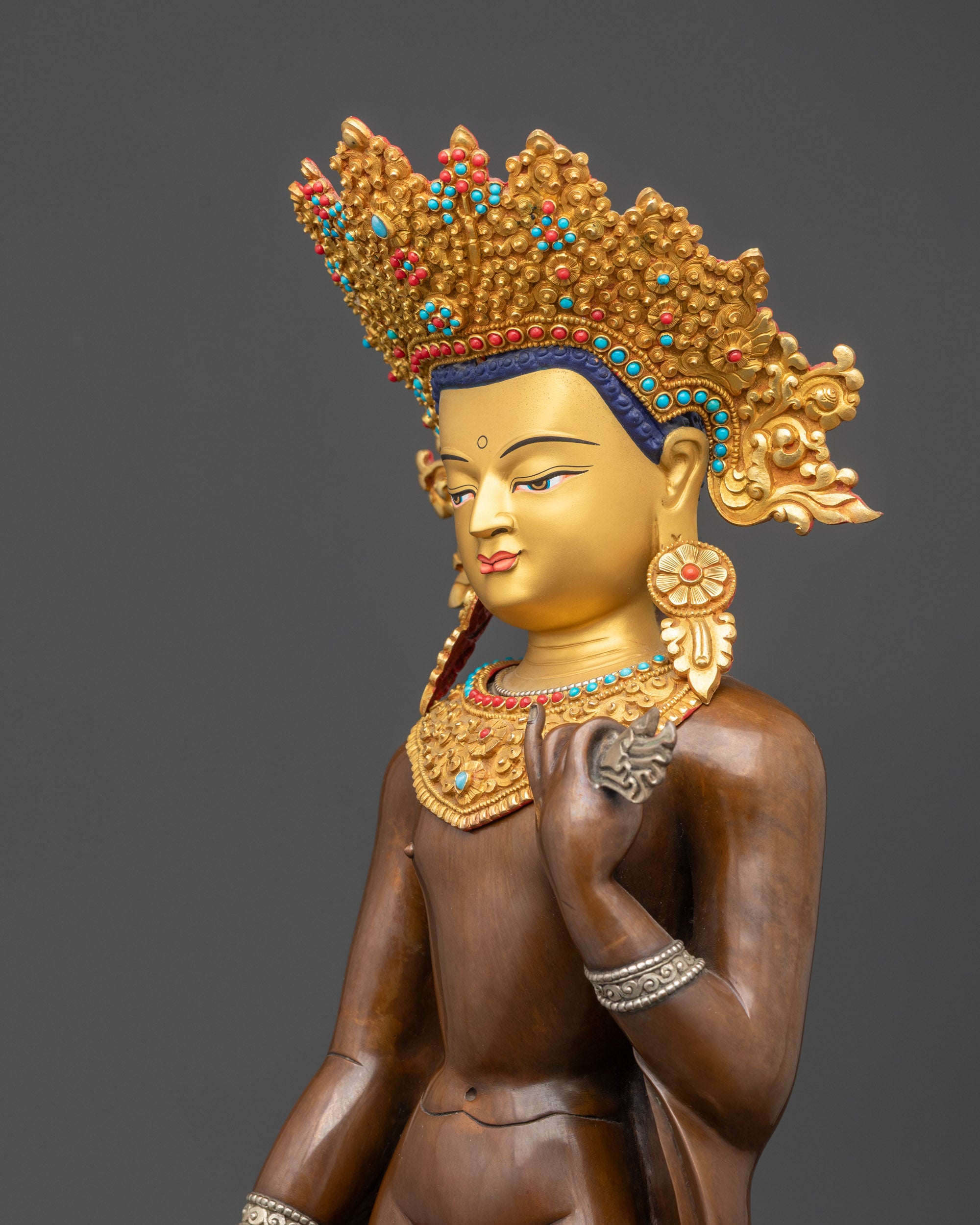 Oxidized Dipankara Buddha Statue | Ancient Enlightenment Sculpture
