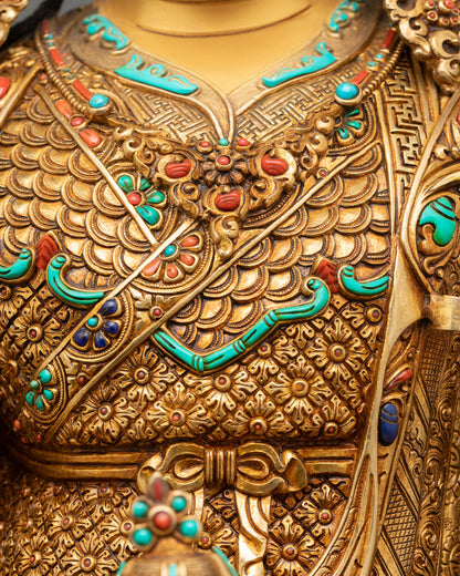 Guru Rinpoche Statue | Traditional Lost-Wax Cast Art from Nepal