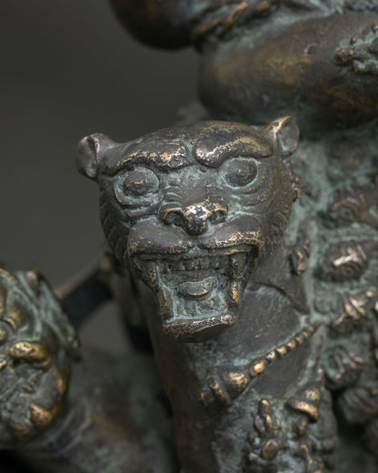 Four-Armed Mahakala Statue | Handcrafted Solid Bronze Figurine