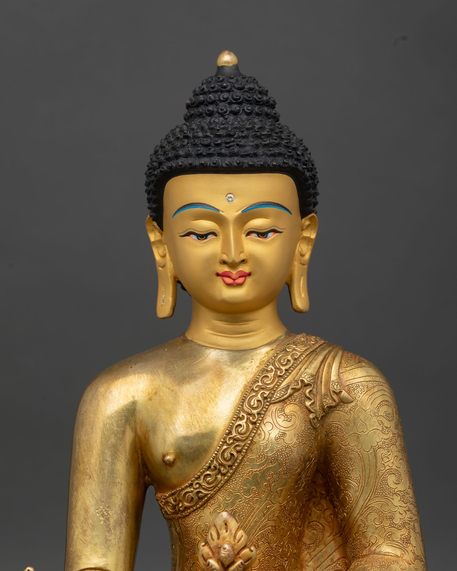 Medicine Buddha Statue | 24K Gold Gilded Copper Buddhist Art