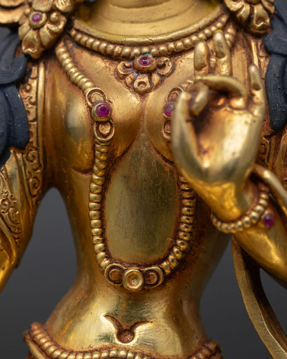 Holy Green Tara Statue | Artisan Crafted Buddhist Sculpture