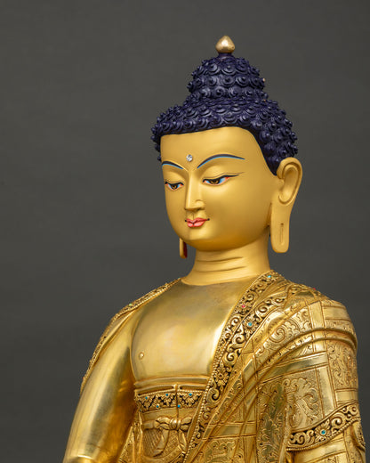 Amitabha Buddha Statue | 24K Gold Copper Meditation Figurine