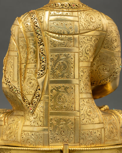 Amitabha Buddha Statue | 24K Gold Copper Meditation Figurine