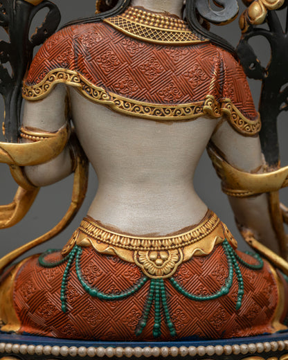 White Tara Statue | Hand-Cast Buddhist Spiritual Decor