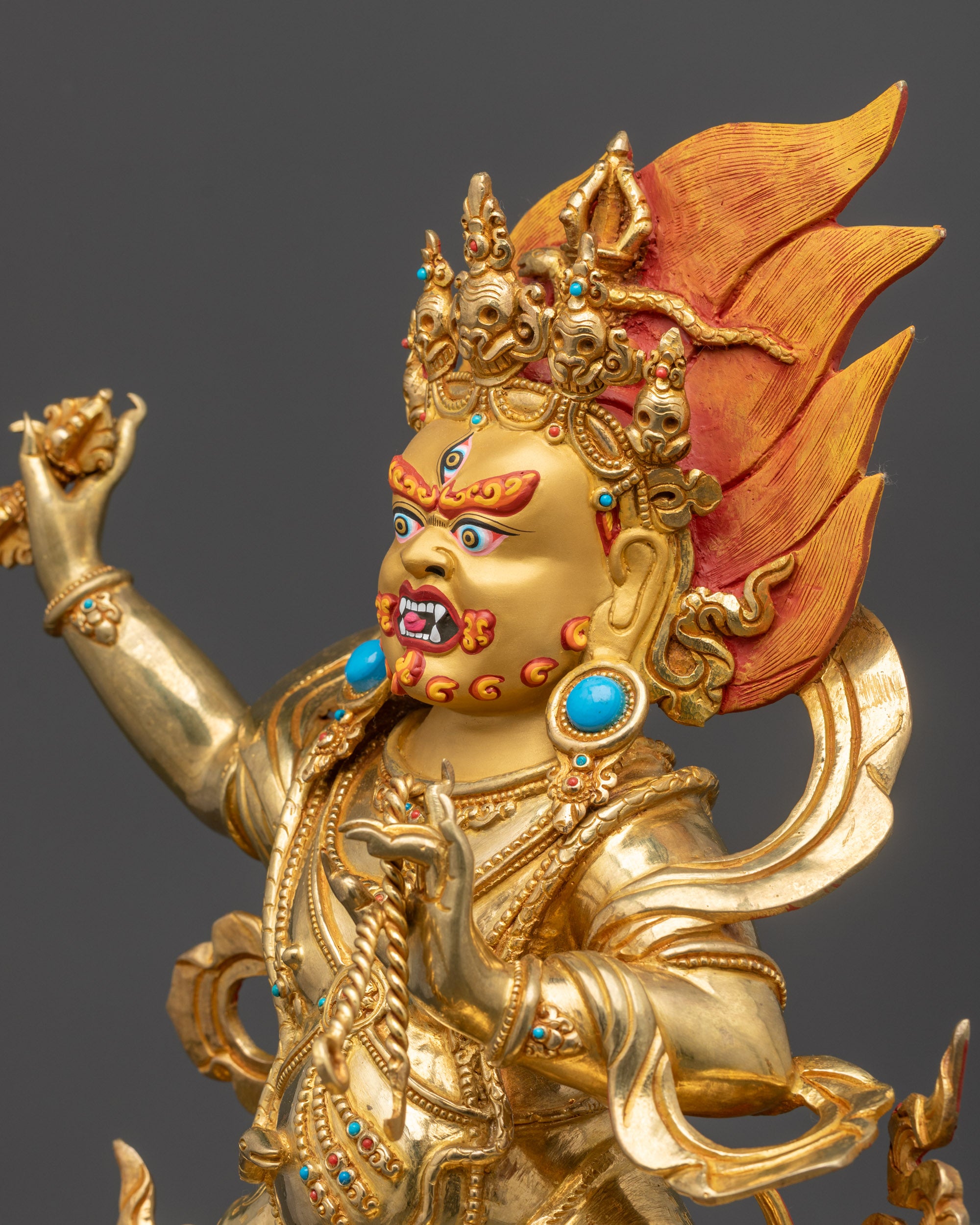 Nepalese Vajrapani Sculpture | Powerful Tibetan Deity for Home Altar