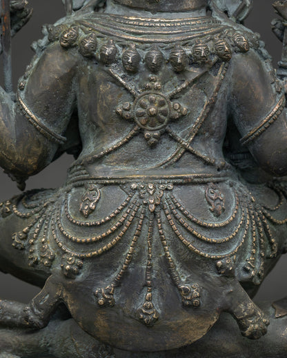 Four-Armed Mahakala Statue | Handcrafted Solid Bronze Figurine
