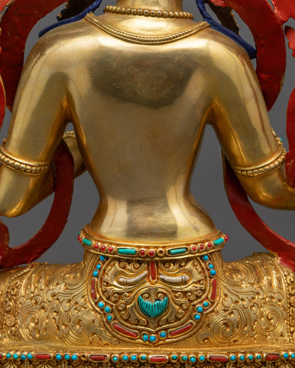 Authentic Nepalese Green Tara Sculpture | Lost-Wax Casted Artistry