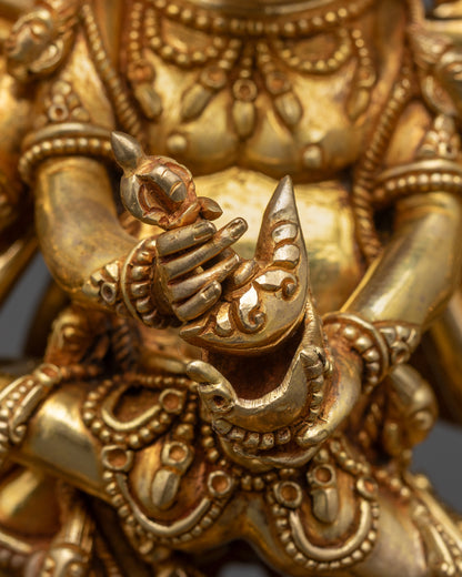 Fierce Wrathful Deity Yamantaka Statue with his Yab-Yum | Buddhist Art